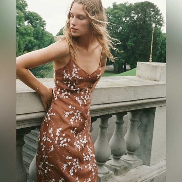 J. Crew Dresses & Skirts - J Crew Collection Embroidered 90’s Core Strappy Slip Dress Midi Size 4